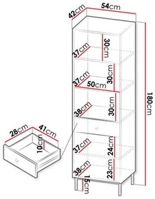 Regál Probazzo 1D1SZ (fehér + arany) . 1104877