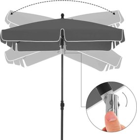 négyszögletes erkélyes napernyő 1,8 x 1,25 m, UPF 50+ védelem