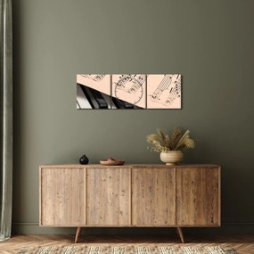 Zongora hangjegyekkel képe (órával) (90x30 cm)