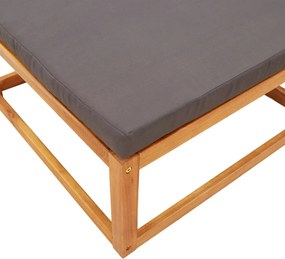 Tömör akácfa kerti lábzsámoly párnával 65 x 65 x 29 cm