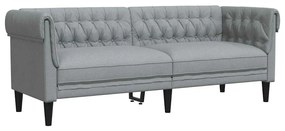 Chesterfield kanapé Világosszürke 201.5 x 74.5 x 74.5 cm szövet