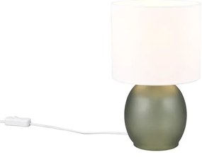 Fehér-zöld asztali lámpa textil búrával (magasság 29 cm) Vela – Trio