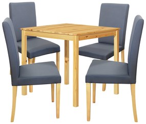 Étkezőasztal 8842 lakk + 4 szék PRIMA 3038 szürke / világos lábak