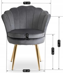 Szürke Bársony Étkezőszék VIOLA