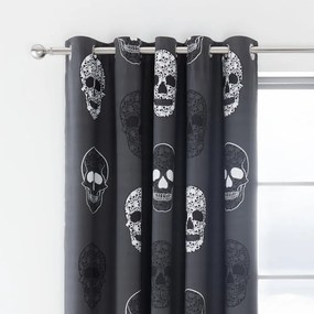 Sötétszürke gyerek függöny 2 db-os 168x183 cm Skulls – Catherine Lansfield