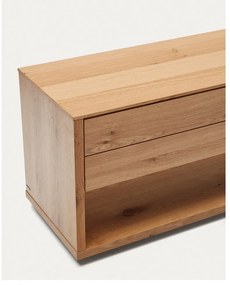 Natúr színű TV-állvány tölgyfa dekorral 200x51 cm Alguema – Kave Home
