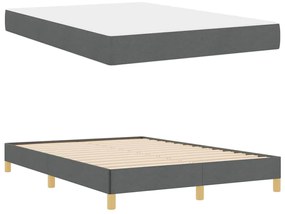Boxrugós ágy Sötétszürke és Barna 140 x 190 cm