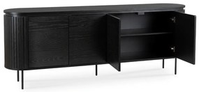 Ovális Komód Fekete Színben. BECK 200 cm.