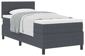 Box Spring Ágy Matraccal Sötétszürke 80x200 cm Kordbársony Szövet