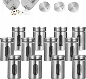 Fűszertartó Szett 12DB-OS Borsszóró Sószóró Többfunkciós