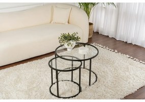 Aurum Black dohányzóasztal szett 60 cm, 2 db