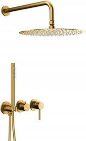 Kfa Falsík Alatti Zuhanyszett 3 Lyukú Csapteleppel, Brushed Gold