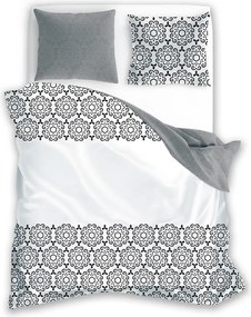 Pamut ágyneműhuzat 200x220 Glamour 017 szürke-fekete