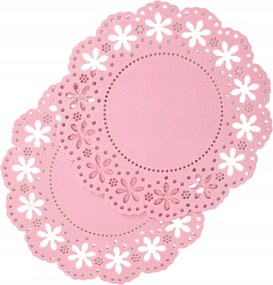 Tanda filc asztalszőnyeg áttört korall mintával, 2db 38 cm Homla