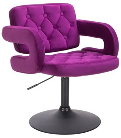HR8403N Fukszia modern velúr szék fekete lábbal