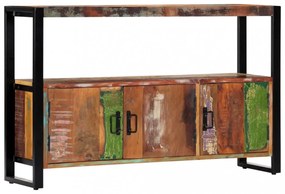 tömör újrahasznosított fa tálalószekrény 120 x 30 x 75 cm