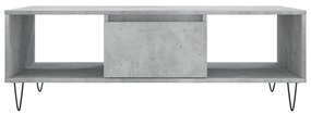 betonszürke szerelt fa dohányzóasztal 104 x 60 x 35 cm