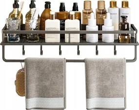 Konyhai Polc Egyágú Akasztós Fürdőszoba Zuhany Fém Alu 60cm