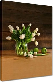 Vászonkép 30x40 Fehér tulipánok vázában