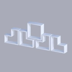 KÉSZLET 5x Fali polc ELITRA fehér