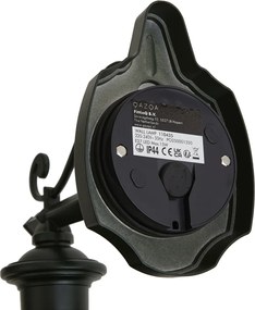 Klasszikus kültéri fali lámpa sötétzöld színben, átlátszó üveggel - Genoa