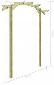 kerti pergola impregnált fenyőfalécekből 180 x 210 x 40 cm