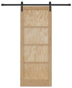 Csúszó Ajtó Természetes és fekete 83 x 211 cm
