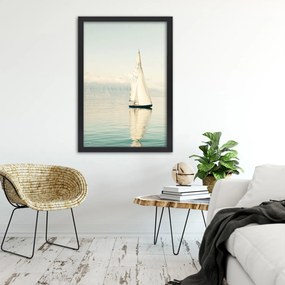 Gario Poszter Vitorlás a vízen A keret színe: Fehér, Méret: 30 x 45 cm