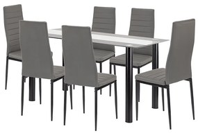 Denton 6+1 étkező garnitúra szürke-fekete