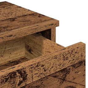 antik fa szerelt fa falipolc fiókokkal 100 x 37,5 x 19 cm