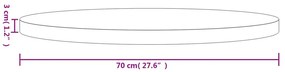 tömör fenyőfa kerek asztallap Ø70 x 3 cm