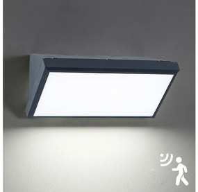Brilagi - TRIANGLE LED 20W 230V kültéri fali lámpa érzékelővel antrac.