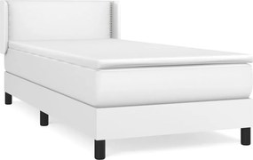 vidaXL fehér műbőr rugós ágy matraccal 80 x 200 cm