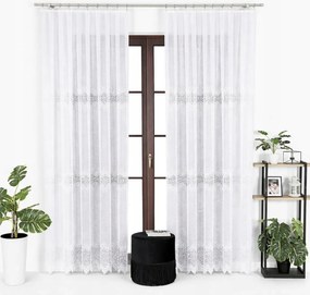 Jacquard függöny békák számára Violetta 200x250 fehér