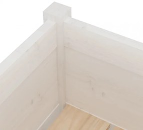 2 db fehér tömör fenyőfa kerti virágtartó 70 x 31 x 70 cm
