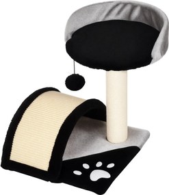 PawHut Macska Fa Karcoló Poszt Játék Labdával - Fekete Macska Karcoló Fa 35,5 x 37 x 46 cm | Aosom