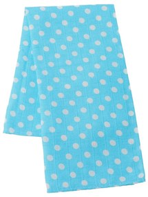 Pamut tetra pelenka New Baby Softy nyomtatott mintával  70 x 70 cm 4 db fehér-türkiz