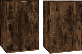 vidaXL 2 db füstös tölgy falra szerelhető TV-szekrény 40x34,5x60 cm