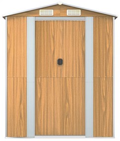 világosbarna horganyzott acél kerti fészer 192x689x223 cm