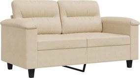 vidaXL kétszemélyes krémszínű mikroszálas szövetkanapé 120 cm