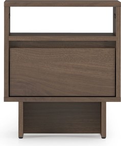 Zolia éjjeliszekrény 40 cm fiókkal lábazaton - elegáns dió