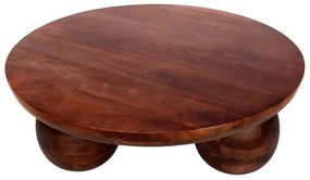 Barna mangófa kerek dohányzóasztal ø 100 cm Ailen – MOME