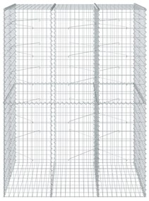 horganyzott vas gabion kosár fedéllel 150 x 100 x 200 cm