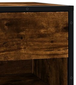 cipőpad füstölt tölgy 60x40x53,5 cm fából és fémből készült
