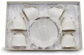 Porcelán kávéscsésze aljjal 200 ml - 6 személyes készlet díszdobozban