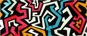 Grafikus absztrakciós kép (120x50 cm)