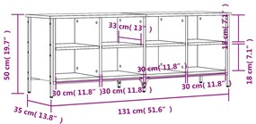 füstös tölgy színű szerelt fa cipősszekrény 131 x 35 x 50 cm
