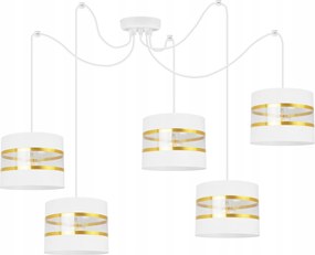 Mennyezeti Függőlámpa Pók Csillár Lámpabúra Fehér-arany Glamour Étkező