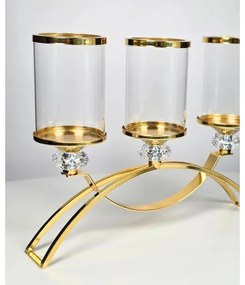 Gyertyatartó GLAMOUR arany/átlátszó