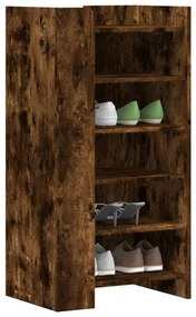 füstös tölgy színű szerelt fa cipőszekrény 52 x 37,5 x 100 cm